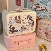 TÚI CỐP ĐỰNG ĐỒ DÙNG, MỸ PHẨM SIÊU CUTE DUNG TÍCH LỚN ( Có gương tiện lợi )