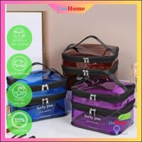 Túi, Cốp Đựng Mỹ Phẩm 2 Tầng Trong Suốt Hình Khối Lớn VIET001