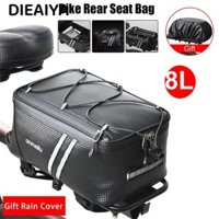 Túi cốp sau xe đạp DIAIYA, Túi xe đạp đóng gói 8L, có nắp mưa Phụ kiện xe đạp Túi xe đạp chống nước