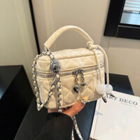 Túi Cốp Trần Trán  Da Nhung Dây Xích Kèm Quả Địa Cầu A19 Thegioituixachqc