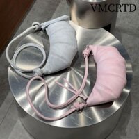 Túi Croissant VMCRTD, Túi đeo vai màu trơn màu hồng, Túi đeo chéo nút thắt nhỏ