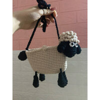 Túi cừu len handmade cho bé có dây dài đeo chéo