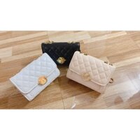 Túi da đeo chéo khoá tròn xích vàng