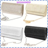 Túi dạ hội WISHAWEO, Túi ly hợp sáng bóng màu vàng bạc, Ví Mini thoải mái sang trọng Tiệc cưới