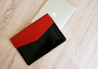 Túi da Kalpa đựng Macbook Pro, Macbook air, Surface, laptop ultrabook – Màu đen phối đỏ