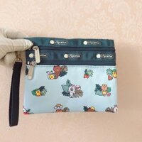 Túi đa năng đựng bút, mỹ phẩm, đồ tiện dụng xinh chính hãng Lesportsac mẫu Gấu Thỏ Vịt Brown Cony Sally Choco Line