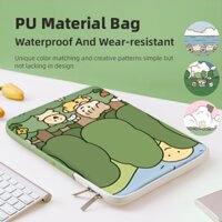 Túi Da PU Đựng Laptop Chống Sốc Màu Xanh Lá Cho Asus Acer Asus Dell Lenovo HP 10-15 Inch