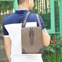 TÚI DA THẬT ĐEO CHÉO NAM LOCAL BRAND DẠNG TÚI ĐEO NAM DA BÒ NÂU BABU HANDMADE BB005