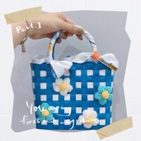 Túi Đan HandMade dán hoa