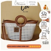 Túi đan xách tay viền mây