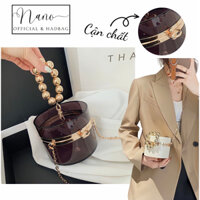 Túi dạng hộp tròn nắp bật đi tiệc ,phối đồ sang chảnh