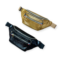 Túi đeo bụng da bò nguyên tấm cao cấp, thích hợp đi chơi, du lịch, đựng vừa điện thoại, bóp.. cá nhân dành cho Nam, bag