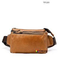 Túi đeo bụng Nam da bò VF1203, trẻ trung, năng động với kiểu đeo ngang bụng tiện lợi, dễ dàng di chuyển
