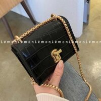 Túi đeo chéo 1 vai, da PU, dây xích mini phong cách thường ngày - 5 màu