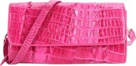 Túi Đeo Chéo 2 Gai Nữ Da Cá Sấu Huy Hoàng HT6250 14.5 x 24.5 cm - Hồng