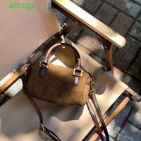 Túi đeo chéo AEROGEM Boston, Túi xi lanh giả da lộn màu trơn Y2K, Túi xách nữ thời trang phong cách Hàn Quốc có dây kéo thông thường dành cho nữ