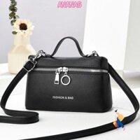 Túi đeo chéo ANANAS, Túi đeo vai hình hộp thông thường, Túi xách vuông có dây kéo trơn tru cho nữ