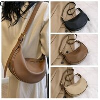 Túi đeo chéo bằng da PU CRAFT, Túi đeo vai bằng da PU có thể điều chỉnh phong cách Hàn Quốc, Túi xách thời trang màu trơn dung tích lớn Túi đựng bánh bao nách cho bé gái