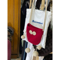 Túi đeo chéo bằng len handmade