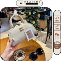 Túi Đeo Chéo Cầm Tay MIN MIN Dáng Hến Mới ,Sz 20 Chất Da Mềm Bóng Dây Đeo Điều Chỉnh Được Dài Ngằn.