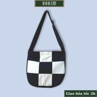 Túi đeo chéo canvas Checked Caro nam nữ