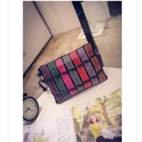Túi đeo chéo caro đan chéo màu sắc 120k