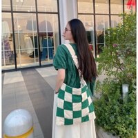 Túi đeo chéo caro đan thủ công hàng thiết kế thương hiệu TYDYTRO