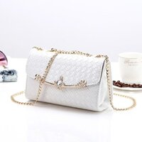 Túi đeo chéo caro thời trang màu trắng T1