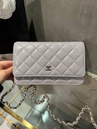 Túi Đeo Chéo Chanel Caviar Tiny CC Wallet on Chain WOC Màu Xám 19cm