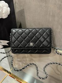 Túi Đeo Chéo Chanel Caviar Tiny CC Wallet on Chain WOC Khóa Bạc 19cm