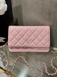 Túi Đeo Chéo Chanel Caviar Tiny CC Wallet on Chain WOC Màu Hồng 19cm