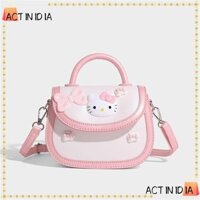 Túi đeo chéo chéo chéo ACTINIDIA, Túi đeo vai đơn màu hồng Sanrio Hello Kitty, Ví đựng tiền xu tối giản phong cách trái tim thời trang dành cho nữ
