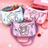 Túi đeo chéo chống thấm nước PU mới hoạt hình dễ thương Kuromi giai điệu hello Kitty Cinnamoroll túi đeo chéo in hai mặt túi đeo chéo cho bé gái