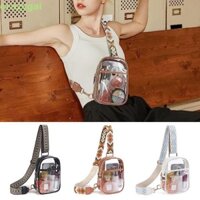 Túi đeo chéo CRAZYGAI, Túi đeo ngực có dây kéo trong suốt, Túi đựng điện thoại dung lượng lớn thông thường dành cho nữ