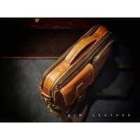 Túi Đeo Chéo Da Bò Pullup Khóa Zip Cá Tính Độc Đáo