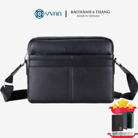 Túi đeo chéo da nam đeo chéo đựng laptop đi làm da cao cấp form ngang thời trang công sở 26014-2 - Màu Đen