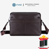 Túi đeo chéo da nam đeo chéo đựng laptop đi làm da cao cấp form ngang thời trang công sở 26014-2 - Màu Nâu