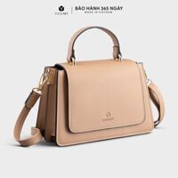 Túi đeo chéo da nữ nắp gập phối quai xách Yuumy Seasand YN128 - Kem tây