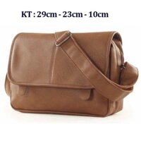 Túi đeo chéo da phổ thông kiểu trơn 2 pát hít Shalla G50 tặng móc khóa cao cấp