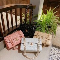 Túi đeo chéo dây xích phối da cao cấp - Túi đeo chéo da mềm