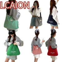 Túi đeo chéo đeo vai LCAION, Túi Tote sọc nơ hai mặt, Túi tổ chức du lịch thời trang dung tích lớn Túi đựng hồ sơ dành cho nữ Quà tặng bé gái