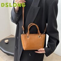 Túi đeo chéo DSLONG, Túi đeo vai dung tích lớn màu trơn, Túi Tote da Pu vuông