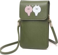 Túi đeo chéo đựng điện thoại thời trang dọc nắp hình 2 nhóc B4 Shalla - xanh rêu