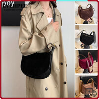 Túi đeo chéo EYEHPEE, Túi đeo vai đơn cổ điển màu trơn, Túi da lộn mềm chất lượng cao Túi đựng bánh bao dung tích lớn