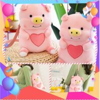 Túi Đeo Chéo [FREESHIP] Túi Hình Heo Bông Trái Tim, Siêu Mềm Mại Bằng Vải Bông Cao Cấp