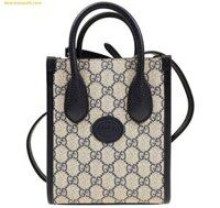Túi Đeo Chéo Gucci Mini Tote Bag with Interlocking G – GG Supreme Canvas