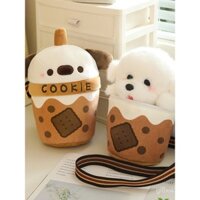 Túi đeo chéo hình chó dễ thương, đồ chơi thú nhồi bông, quà sinh nhật cho bé gái, quà ngày phụ nữ