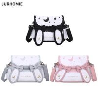 Túi đeo chéo JURHOMIE, Thắt nơ phong cách Nhật Bản Túi đeo vai thỏ, 2024 Túi đi học Kawaii Lolita dễ thương dành cho nữ