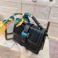 Túi đeo chéo khuy chữ H phối màu xinh xắn dành cho nữ
