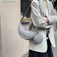 Túi đeo chéo LIMIT WALK Hobos có ví đựng tiền xu Nylon Unisex thông thường